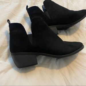 Black suede ankle boots